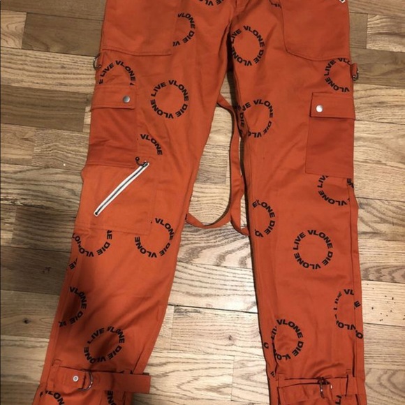 vlone pants orange